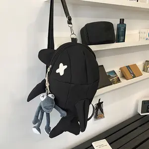 Men's and Women's Shark Backpack - Large Capacity School Backpack with Shark Mouth Opening and Teeth Design, Durable Nylon School Bag with Adjustable Padded Shoulder Straps, Zipper Closure and Lining, Suitable for College, Travel, Work - Stylish Unisex Ba