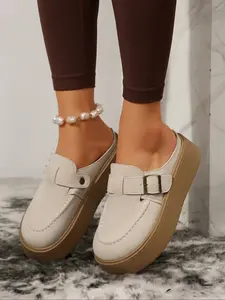 Women's Casual Thick Sole Slippers, Fashion Comfortable Home Shoes, Versatile Daily Wear, Indoor & Outdoor Use, Stylish Slip-Ons, Thick Bottom Slippers