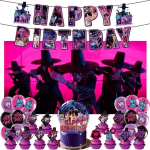 32Pcs Demon Movie Hunters Birthday Party Supplies, Party Decorations Set Include Banner, Balloons, Hanging Swirls, Cake Cupcake Toppers, Tablecloth for Boys Girls Demon Hunters Theme Party.