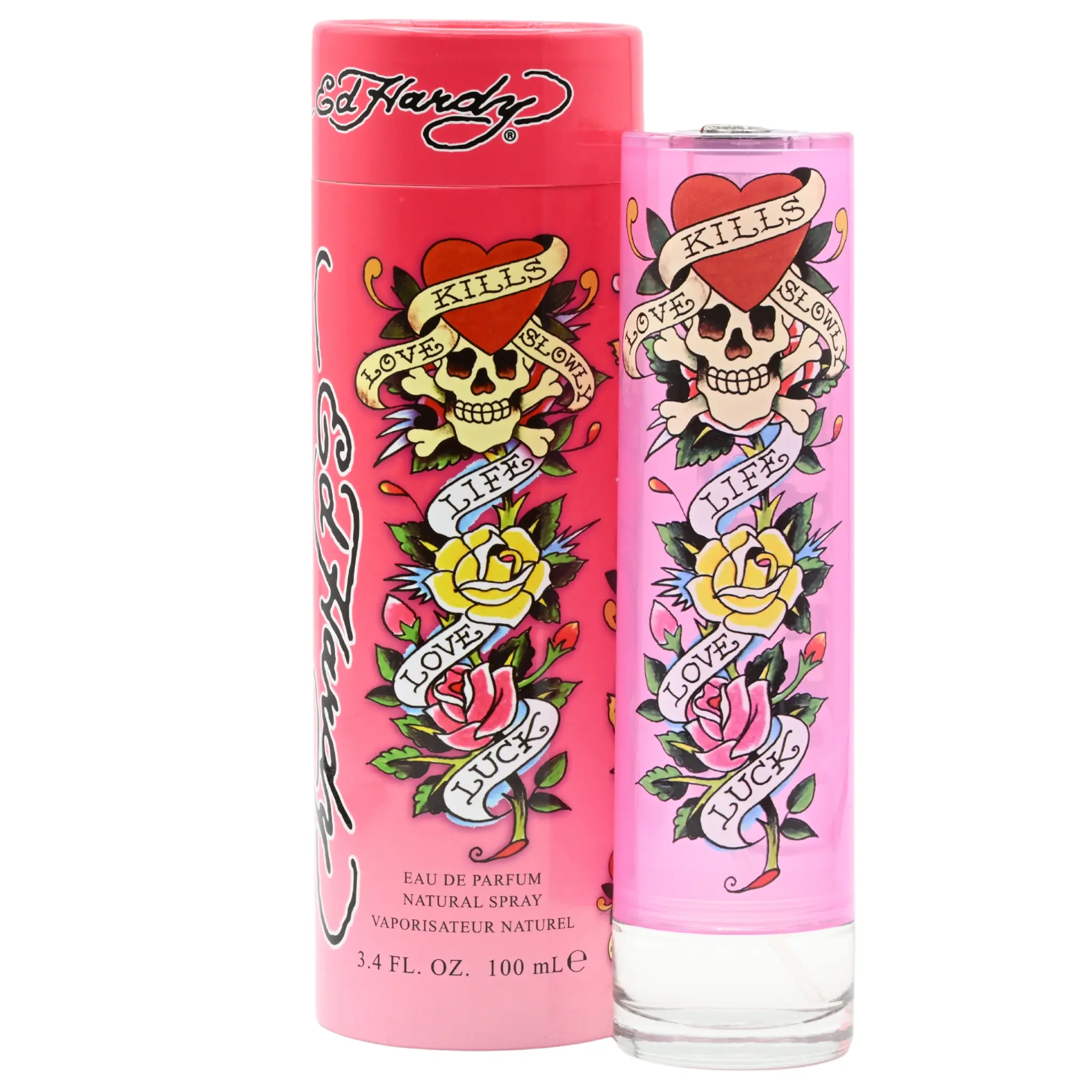 ED HARDY Love Kills Slowly Eau de Parfum for Women, Long Lasting Floral Amber & Warm Fruity Blend Scent, 3.4 fl oz Fragrance Spray, Floral Amber Scent