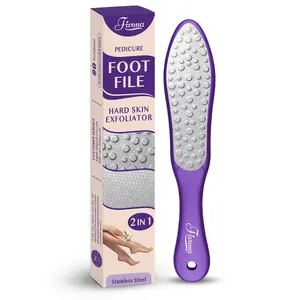 Fivona Professional Double-Sided Foot File - Stainless Steel Pedicure Tool for Hard Skin Exfoliation & Softening - Salon-Quality Home Care