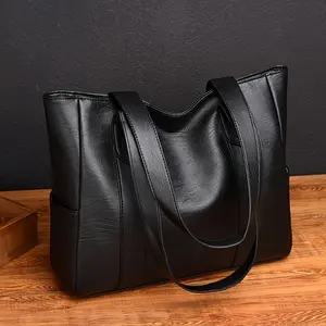 1pc Casual Vintage Tote  Large Capacity - Multifunctional Shoulder  for Daily Use, Travel, and Fitness - Faux Leather, Hand Washable, No Printing, Unisex Style in Black, Red, Deep Brown Waterproof Bag stylish versatile high-quality commuting bag fashion