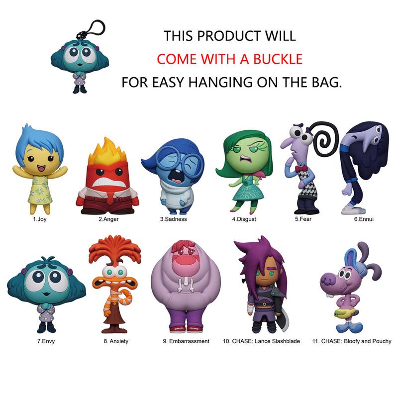 Disney Inside Out 2 Officially licensed Blind Bag 1PC Keychain Bag Clip 3D Figurine Charms Blind Box Figure Anime Collector Keyring Backpack Decor Joy Anger Sadness Disgust Anxiety Envy Embarrassment Ennui PVC Blind Box