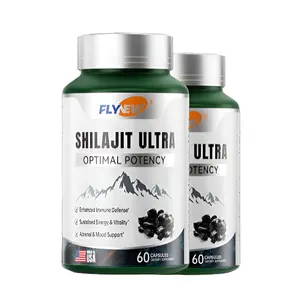 FLYNEW Optimal Potency | Shilajit Ultra | Adaptogen Energy Stamina Immune Antioxidants | Made in USA | 60 Capsules | gym edible dietary muscle repair