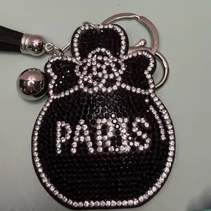 Black paris keychain