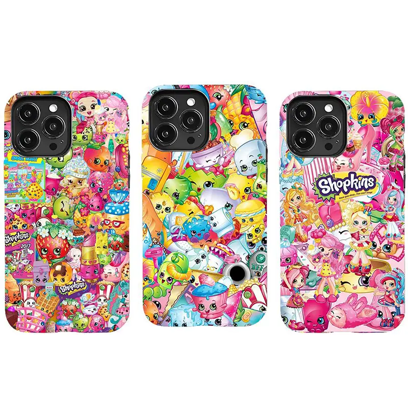 Shopkins Phone Case - Colorful Fun Foodie Characters, Dual-Layer Defense for Daily Drops, Polycarbonate Cover Compatible with iPhone 11-17 Pro Max/Plus, Samsung Galaxy S23-25
