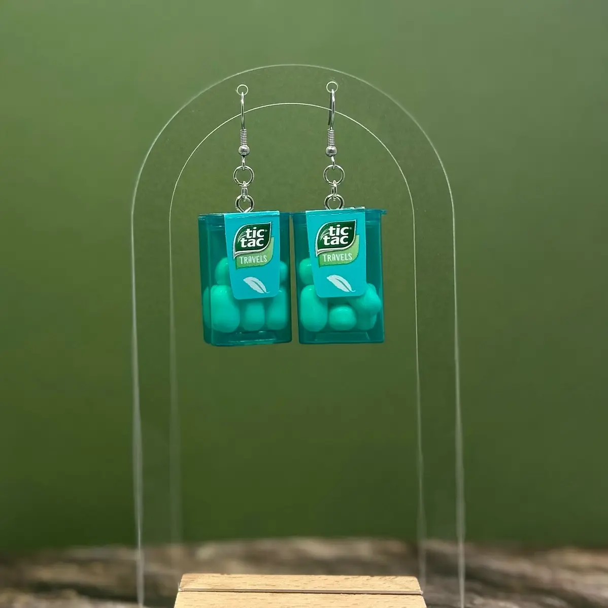 Tic Tac Earrings Green