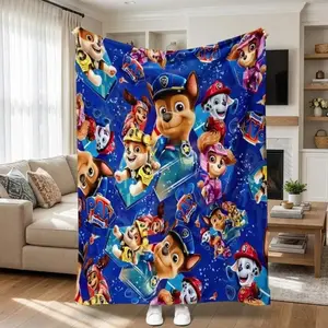 Paw Patrol Kids Blanket | Soft Flannel Throw with Cartoon Puppy Print | Lightweight Cozy Plush for Bed Sofa Travel | All Season Toddler Blanket | Cute Gift for Kids Birthday Christmas Easter Suitable as a gift sizes 60*80,30*40 ,40*50 50*60