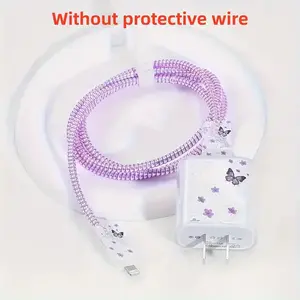 Charger Protector Case with Silicone Strap, Charging Cable Organizer, iPhone Accessories, Protects Charger & Data Cables, Cellphone Protection