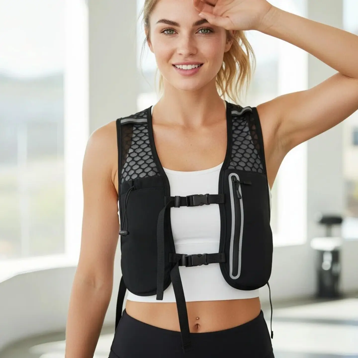 Breathable Hydration Running Vest for Unisex Adults, Lightweight Adjustable Trail Pack with Pockets for Hiking & Marathons, Hydration-Ready