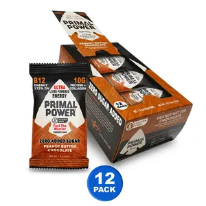 Primal Power Liver Nutrition Bars – Peanut Butter Chocolate – 12 Pack | 10g Protein, Grass-Fed Beef Liver, Collagen, B12 Energy Boost, Zero Added Sugar, No Seed Oils, Paleo & Carnivore Friendly