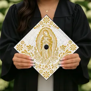Talavera Virgin Mary Printed Graduation Cap Topper