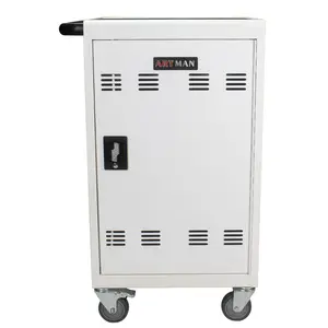 white 25 cupboards & cabinets Mobile Charging Cart and Cabinet for Tablets Laptops 32-Device(White)