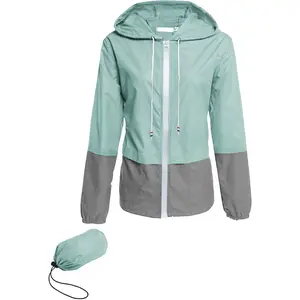 Raincoat Women Lightweight Waterproof Rain Jackets Packable Outdoor Hooded Windbreaker