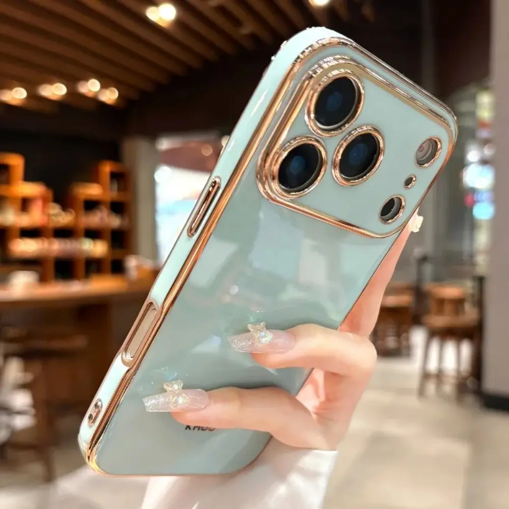 Luxury Candy Color Electroplating Soft Case for iPhone 17/16/15/14/13/12 Pro Max Plus 17 Air 6D Elegant Design Solid Color Protection