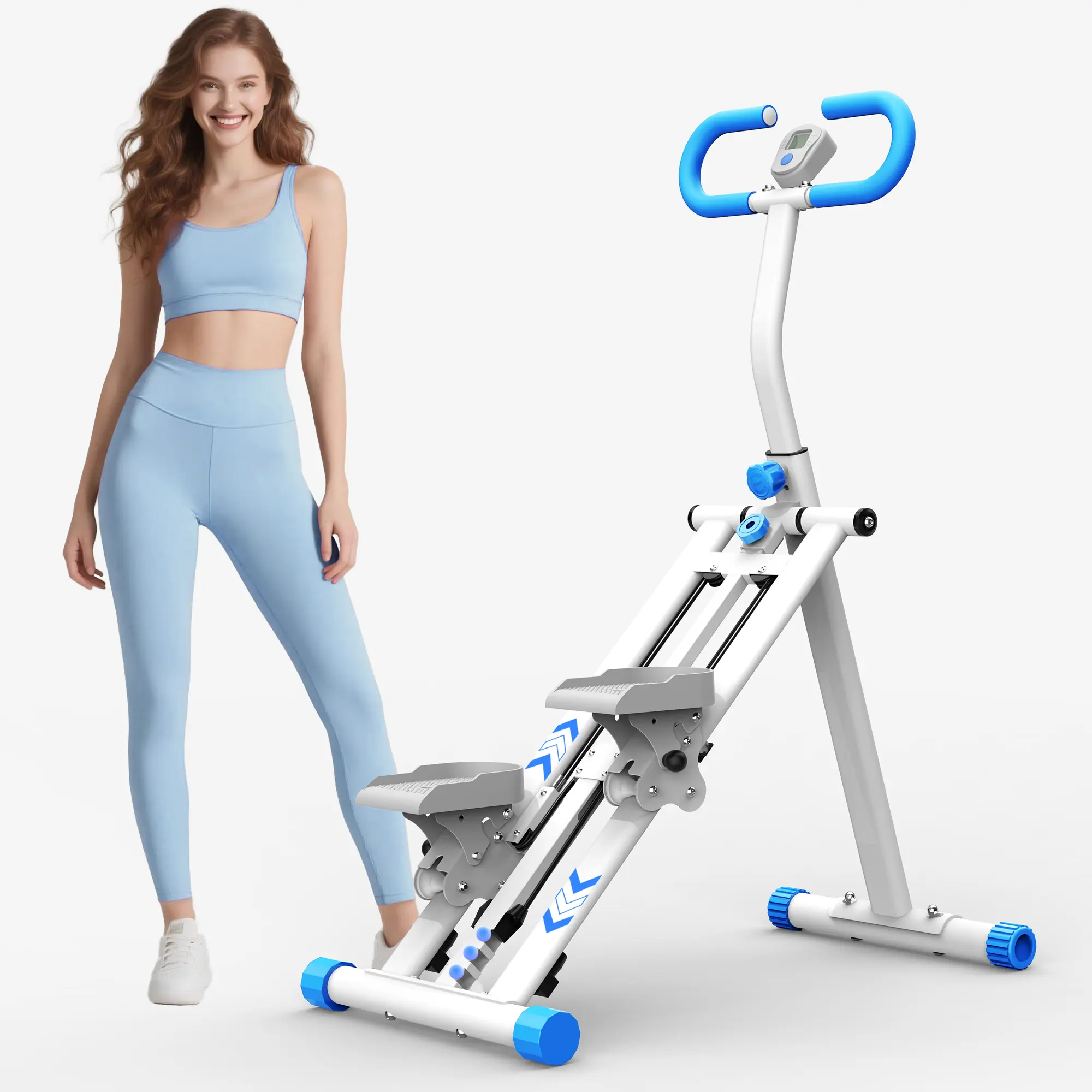 SAVEYOUR Upgraded Folding Step Machine - Stair Stepper Climber, Premium Home Workout Equipment with Adjustable Resistance, LCD Monitor, Space-Efficient Design for Home Gym, Apartment Use