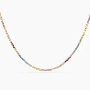 Dainty Rainbow Tennis Necklace