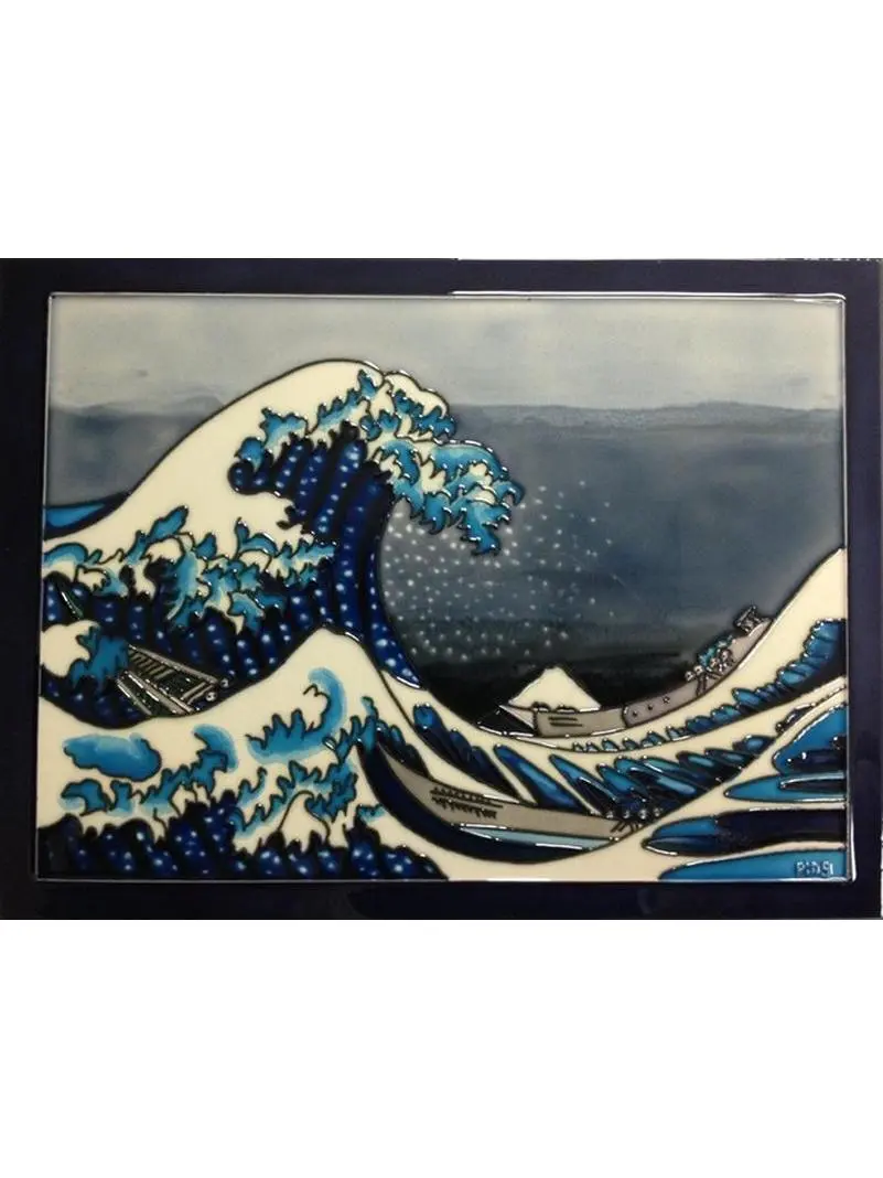 Continental Art Center AD-0040 12 x 16 in. The Great Wave Ceramic Art Tile