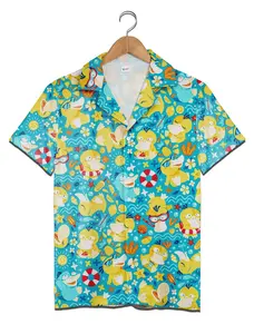 Psy Duck Aloha Hawaiian Shirt Anime Hawaiian Shirt PKM Gifts, Breathable & Comfy Tropical Outfit, Perfect Gift for Him Her on Birthday, Gift for Kids, Mother’s Day, Father’s Day, Summer Vacation
