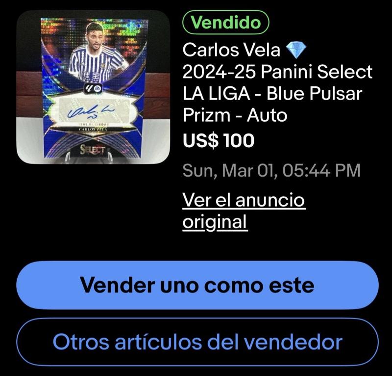 Carlos Vela Autographed Trading Card - Real Sociedad - Holographic Design - Limited Edition Collectible