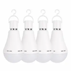 4 Pack Rechargeable Light Bulbs A25, 3-Level Adjustable 6000K 1200mAh Battery Operated Light Bulb for Power Outage, Back Up Battery Light Bulbs ,Emergency Lights for Home Power Failure,Camping Lamp
