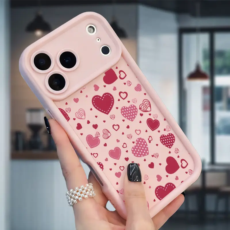 Love Explosion Case for iPhone 17 Air 16 16e 15 14 13 12 11 Pro Max Plus XS X Pocket-Friendly Shockproof Silicone Protective Softcase with Heart Design Cellphone Protection Smartphone Protector Casing Cover