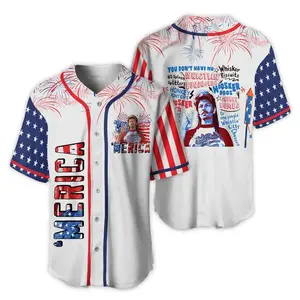 Merica Fourth of July Baseball Jersey, Funny American Patriotic Fan Shirt