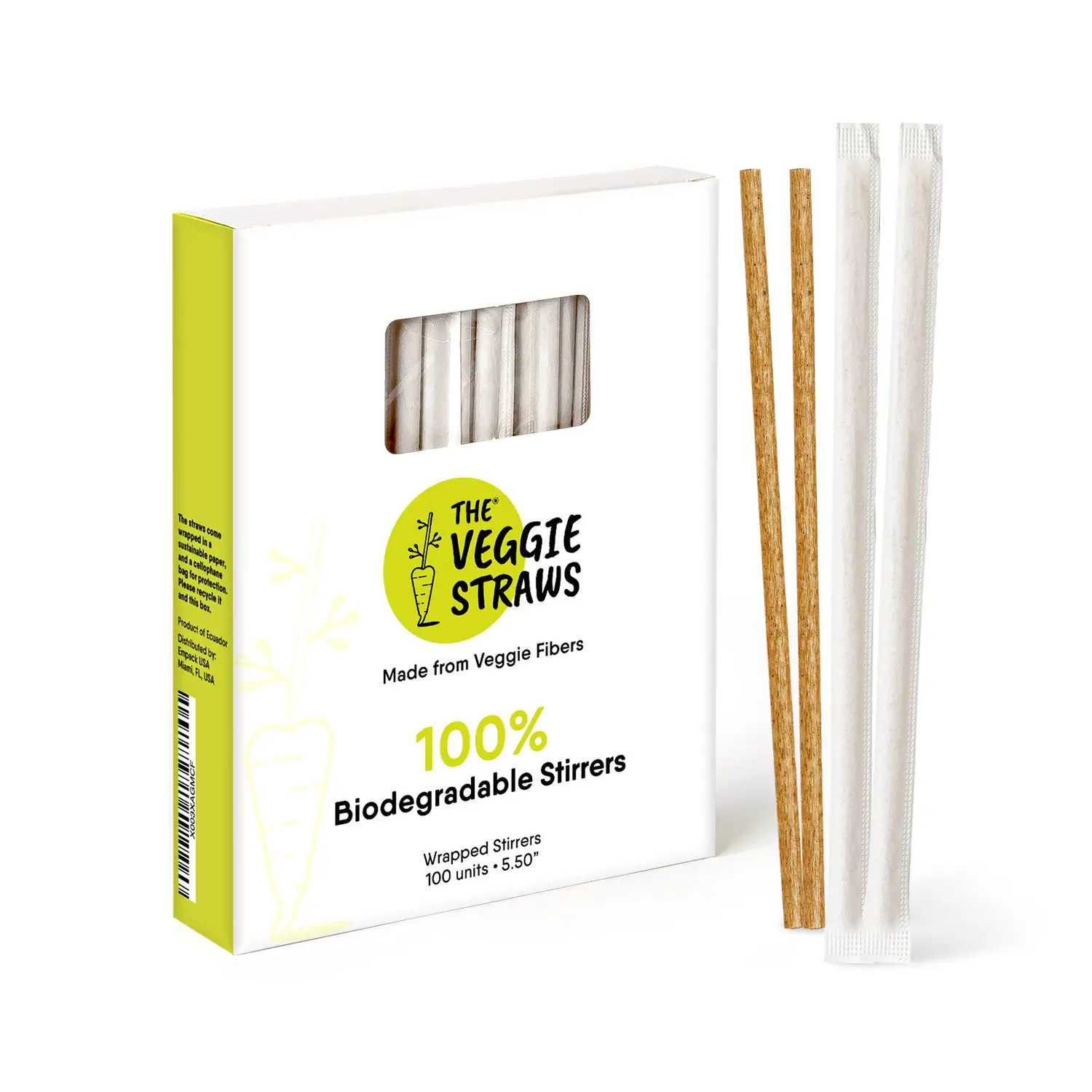 Biodegradable Wrapped Veggie Stirrers