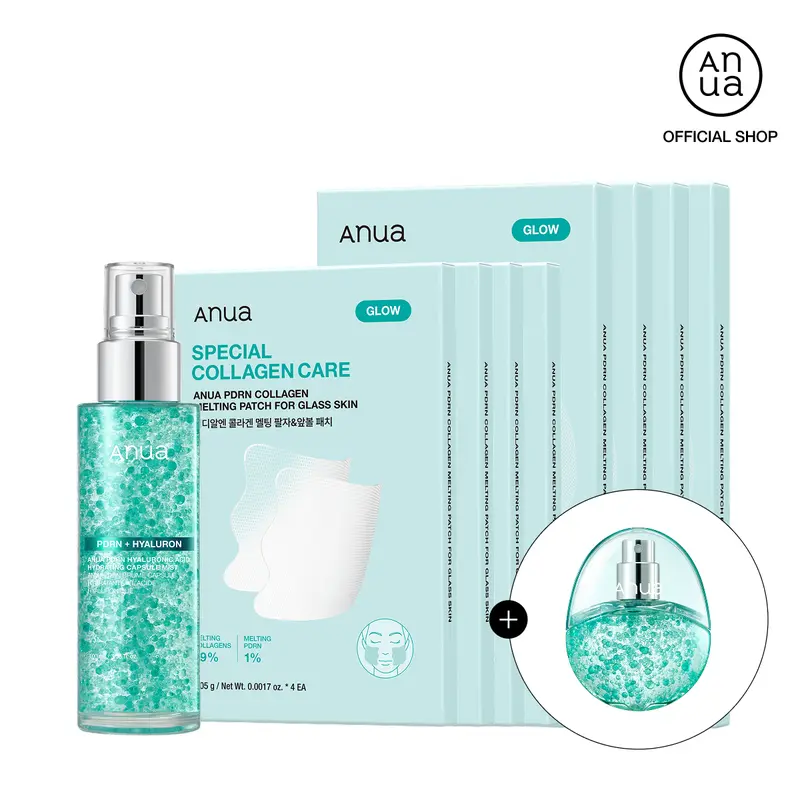 [Anua] PDRN Collagen Plumping Wrinkle-Care Bundle l Moisturizer, Glow Spray Serum, Collagen Melting Patch, Plumping, Rejuvenation, Glass Skin, Korean Beauty, Skincare Routine, Facial Mist