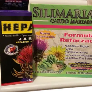 DUO DE SILIMARIANO EN MICROBOTELLAS+HEPANAT JARABE HEPATICO Y COLERETICO