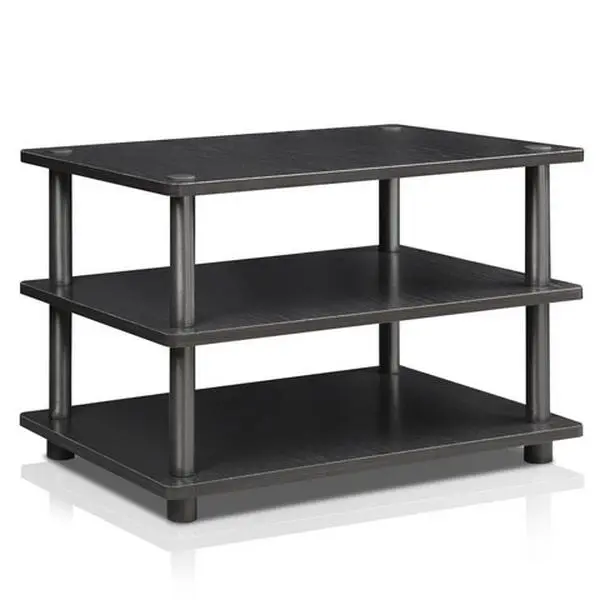 Furinno Turn-N-Tube Easy Assembly 4-Tier Corner TV Stand- Black Wood - 16.2 x 23.6 x 14.6 in.