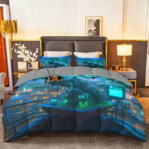 3pcs (1 comforter + 2 pillowcases) Microfiber Bedding Set All-Season Ultra-Soft Cozy, Hypoallergenic & Breathable, Wrinkle & Fade Resistant, Easy Care, Twin/Queen/King Size, Trendy Modern Pattern, Premium Durable Fabric for Bedroom Home Dorm