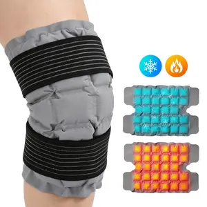 Knee Ice Pack Wrap Self-Absorbing Water Reusable Cold Hot Compress Knee Pad, Ice Pack Knee Support for Swelling, Sports Ice Bag Knee Protector Knee Compression Wrap