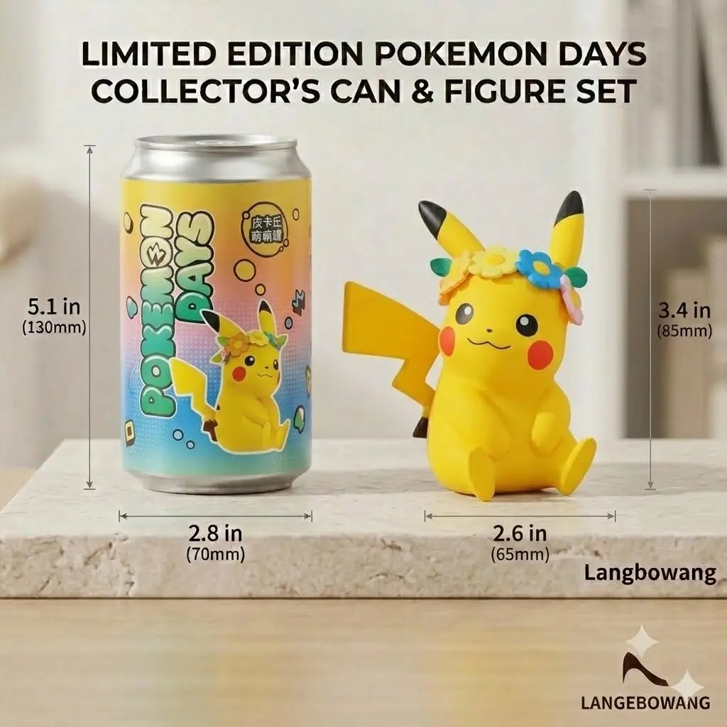 Langbowang Pokemon Days Limited Edition Flower Crown Pikachu Collector’s Can & Figure Set