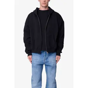 mnml Heavy Basic Zip Up Hoodie - Black