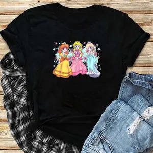 Príncéss Peach Daisy And Rósalina 91 Graphic Tee – Women Vintage Trending   T-Shirt