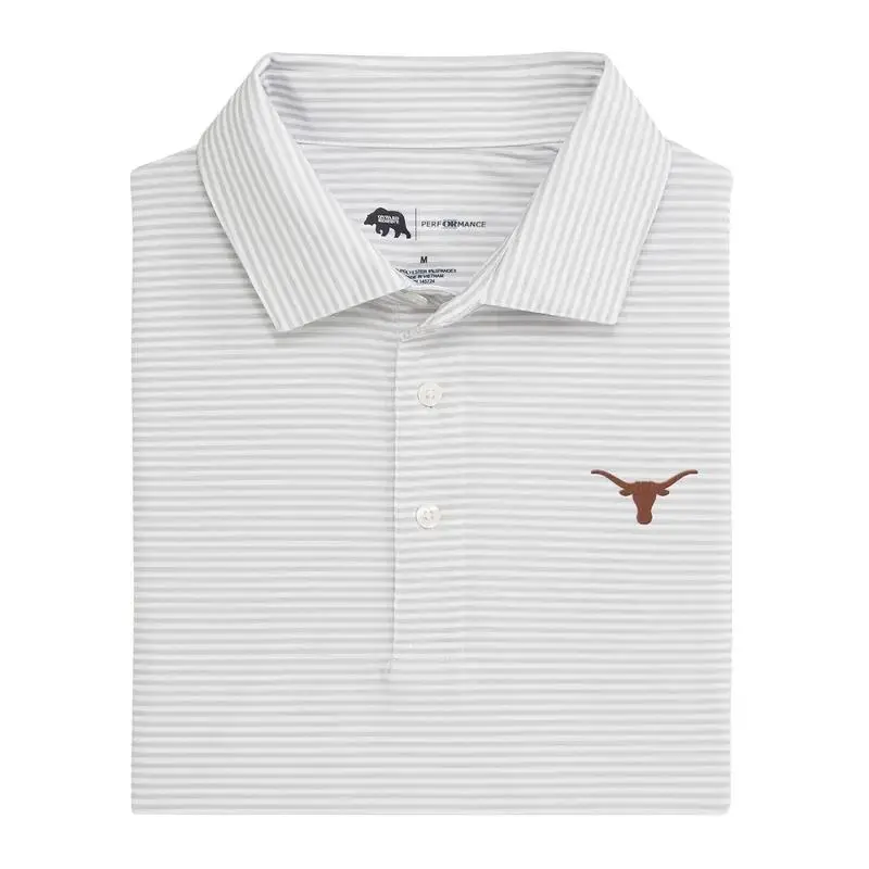 Men’s Short Sleeve Golf Texas Echo Stripe Performance Polo – Breathable Athletic Polo Top, Lightweight Game Day & Everyday Sportswear