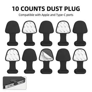 10 Counts Universal Phone Charging Port Dust Plugs, Anti-Dust Lint & Moisture Protection for Type-C/Lightning Interface