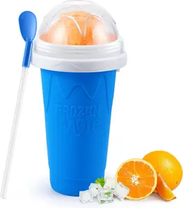 Slushie Maker Cup, Magic Quick Frozen Smoothies Cups, Cooling Cup, Slushy Cups, Ice Cream Make, Cool Stuff Things Gadgets Funny Gifts for  (Blue)