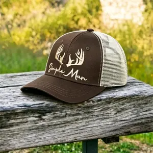 Simple Man Antler Embroidered Baseball Cap for Men Women | Lightweight Summer Hat Adjustable Dad Hat for Outdoor Hiking, Fishing, Sports, Casual Streetwear Sun Protection Cap