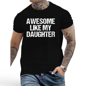 Awesome Like My Daughter Distressed Shirt - Funny Graphic Tee for Girl Dad & Mom - Gift for Parents
