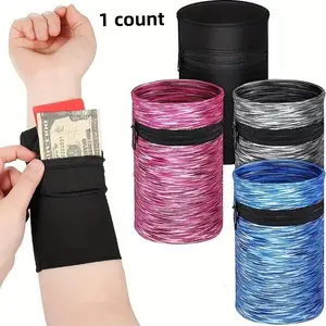 Random Color Wrist Wallet, 1/2 Counts Zipper Wristband Pouch, Mini Cash Card Holder for Outdoor Sports & Travel Accessories, Gym Sports Accessories, Workout Accessories