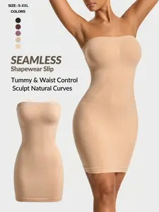 Seamless Shapewear Strapless Slip Dress Body Shaper Fit Smooth Bust& Butt Lifter Tummy Waist Thigh Control