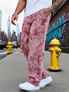 Men's Floral Pattern Pants, Street Fashion Casual Loose Trousers for Daily Wear, Men's Bottoms for All Seasons