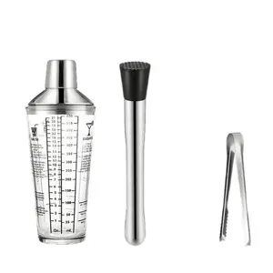 Glass Shaker Set Lemon Tea Tool Set Thickened Stainless Steel Cocktail Shaker Modern Simple Style Perfect for Festival Gifts Home and Commercial Use