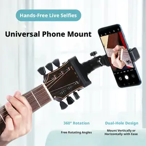 Guitar Live Phone Stand for Live Streaming Selfie Video Shooting Quick Release Clamp Instrument Fixing Holder