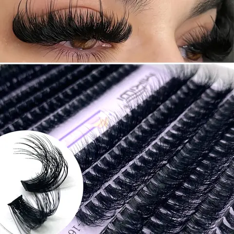 100D/80D/60D Dark Volume Lash Clusters Kit Thick Cluster Eyelash Extensions Individual Lashes Faux Mink Eyelash Clusters D Curl 9-18MM Lash Extension Dramatic Eyelash Extensions Eyelashes Clusters