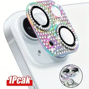 1 Piece - Dazzling Diamond Armor Full Coverage Lens Protector - Suitable for iPhone 17/16/15/14/13/12/11 - Shockproof Protective Lens Protector with Sparkling Diamond Design - Stylish and Easy to Install - Scratch-resistant and Practical