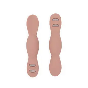 Yeah Baby Goods All You-Tensil (SET OF 2) - Pale Terracotta - Self-Feeding Spoon Designed by Feeding Specialist to Support Development - 4+ Months Baby Utensils