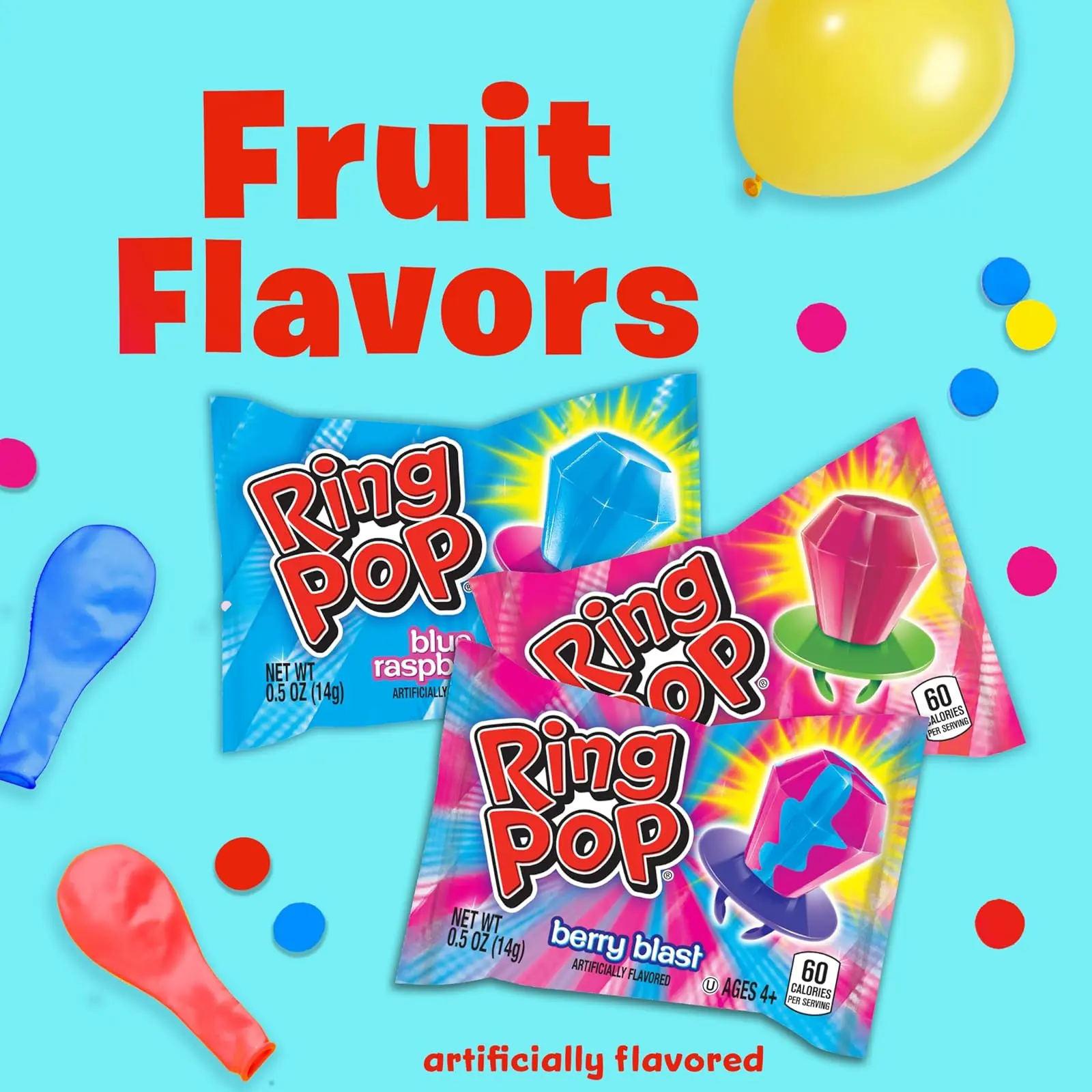 Ring Pop Lollipops - Bulk Candy Individually Wrapped Suckers Variety ...